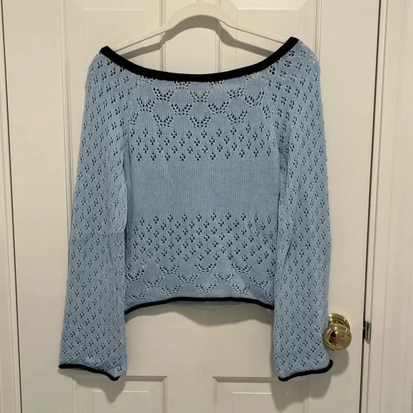 Kimchi Blue Sara Off-The-Shoulder Pointelle Sweater - Picture 2 of 5